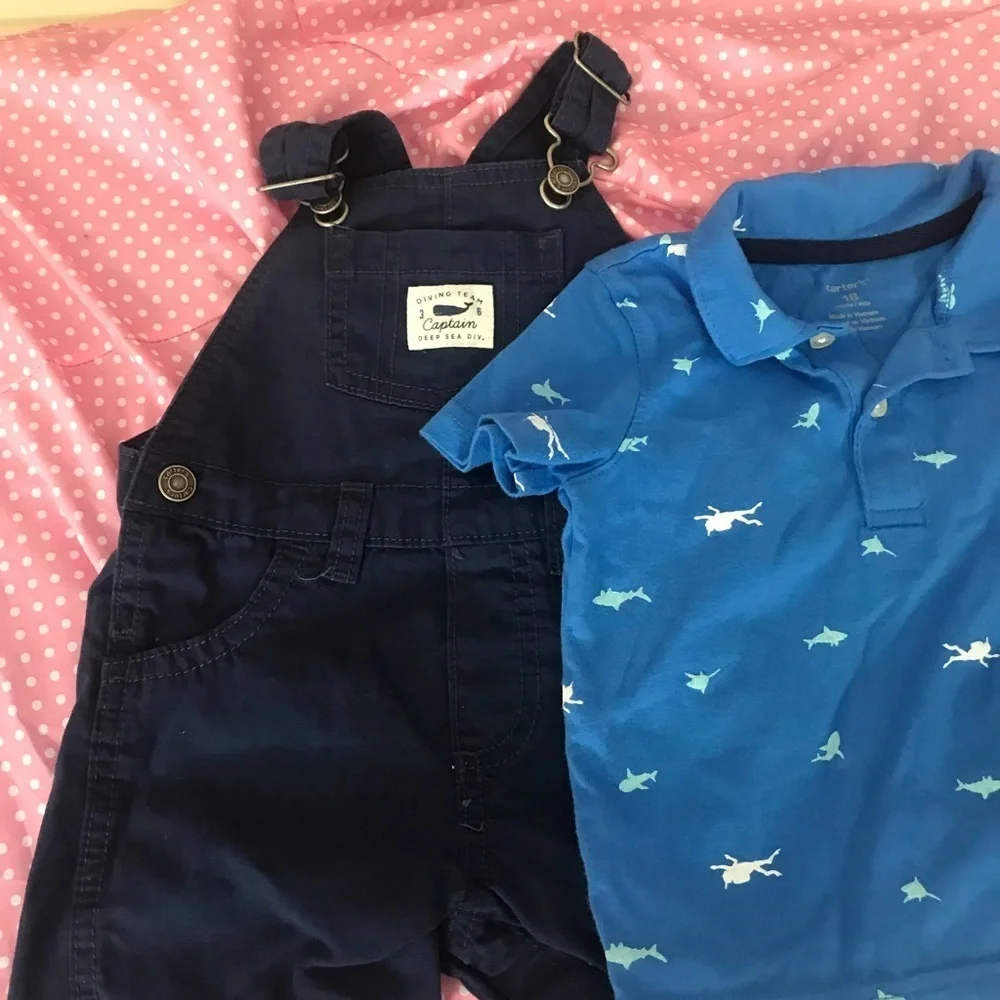 Carter’s Shirt and Overalls Outfit